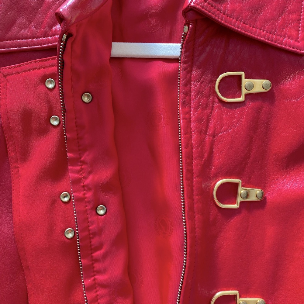 St. John Collection by Marie Gray red 100% genuine leather jacket size M